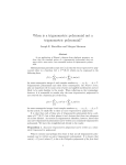 When is a trigonometric polynomial not a trigonometric