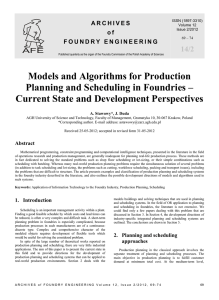 Models and Algorithms for Production Planning