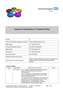 Consent to Examination or Treatment Policy