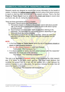 grammatical structure of thesis/project report