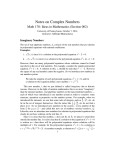 Notes on Complex Numbers - Penn Canvas