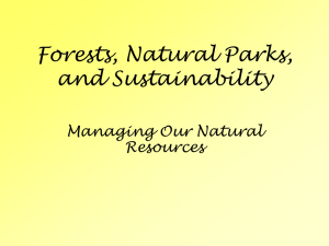 Forests, Natural Parks, and Sustainability
