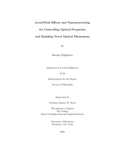 Local-Field Effects and Nanostructuring for Controlling Optical