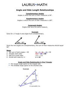 Angle and Side Length Relationships