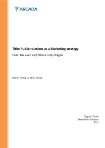 Public relations as a Marketing strategy