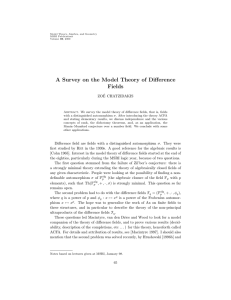 A Survey on the Model Theory of Difference Fields - Library