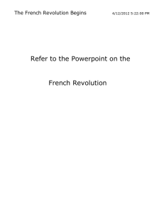 French Revolution - NDHonorsWorldHistory