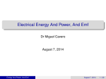 Electrical Energy And Power, And Emf