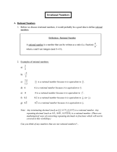 Irrational Numbers - UH - Department of Mathematics