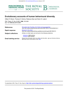 Evolutionary accounts of human behavioural diversity