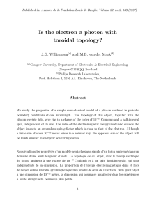 Is the electron a photon with toroidal topology?