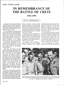IN REMEMBRANCE OF THE BATTLE OF CRETE