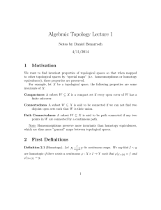 Algebraic Topology Lecture 1