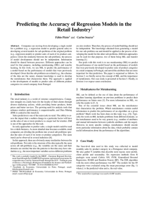 Predicting the Accuracy of Regression Models in the Retail Industry