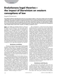 Evolutionary legal theories— the impact of Darwinism on western