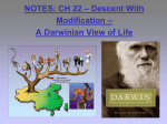 NOTES: CH 22 - Evolution Evidence / Darwin