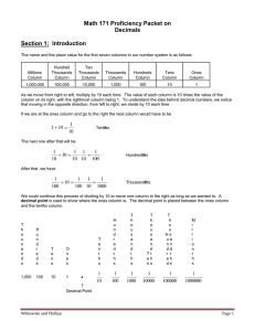 Decimals Packet