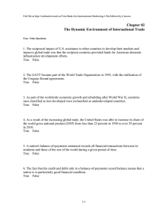 Chapter 02 The Dynamic Environment of International Trade