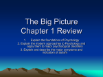 The Big Picture Chapter 1 Review