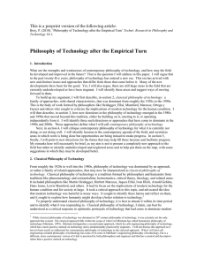 Philosophy of Technology after the Empirical Turn