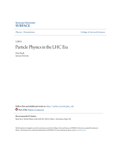 Particle Physics in the LHC Era - SUrface