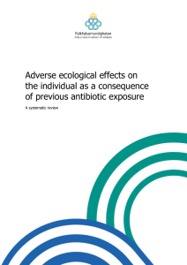 Adverse ecological effects on the individual as a consequence of