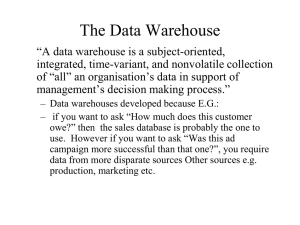 Data in a Data Warehouse are Integrated