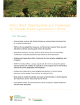 Policy Brief: Opportunities and Challenges for - CCAFS