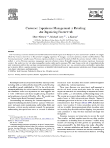 Customer Experience Management in Retailing: An