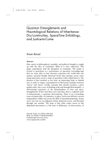 Quantum Entanglements and Hauntological Relations of Inheritance