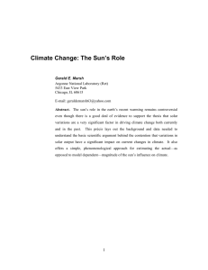 Climate Change: The Sun`s Role
