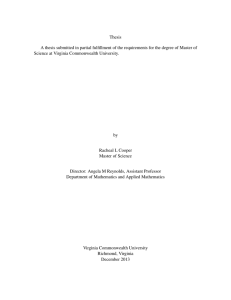 Thesis A thesis submitted in partial fulfillment of the requirements for