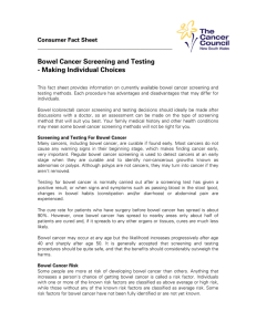 Bowel Cancer Screening And Testing