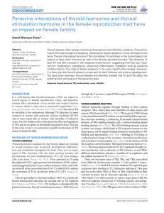 Paracrine interactions of thyroid hormones and thyroid stimulation