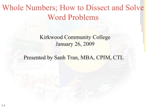 Whole Numbers - Kirkwood Community College