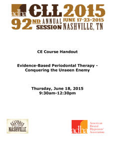 CE Course Handout Evidence-Based Periodontal Therapy