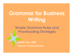 Grammar For Business Writing