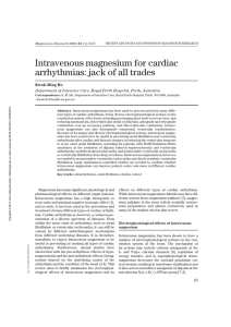 Intravenous magnesium for cardiac arrhythmias: jack of all trades