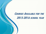 courses available for the 2015-2016 school year