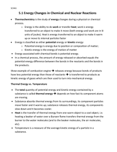5.1 Energy Changes in Chemical and Nuclear Reactions