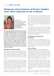 Diagnosis and treatment of herpes simplex virus (HSV) infection in