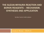 the suzuki-miyaura reaction and boron reagents – mechanism