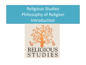 Philosophy of Religion Induction Day