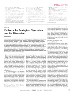 Evidence for Ecological Speciation and Its Alternative
