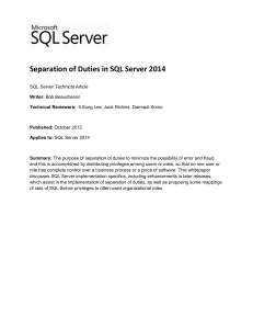 Separation of Duties in SQL Server 2014