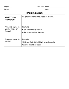 Cornell Notes (Pronouns)