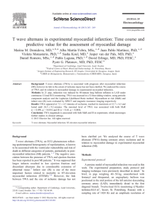 T wave alternans in experimental myocardial infarction: Time course