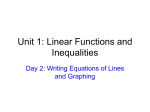 Unit 1: Linear Functions and Inequalities