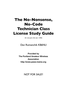 The No-Nonsense Technician Class License Study Guide