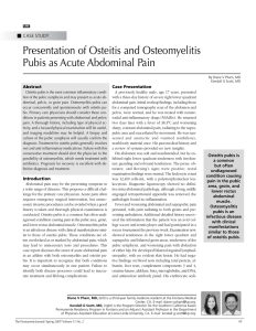 Presentation of Osteitis and Osteomyelitis Pubis as Acute Abdominal